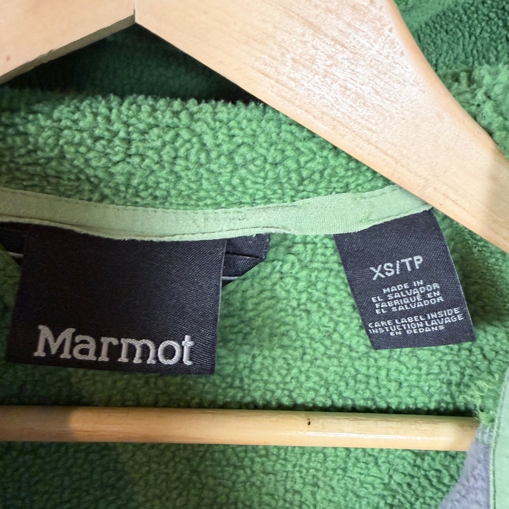 Marmot Polartec Full Zip Hoodie Jacket Green Women's XS Fleece Thermal Outdoor - Picture 3 of 6